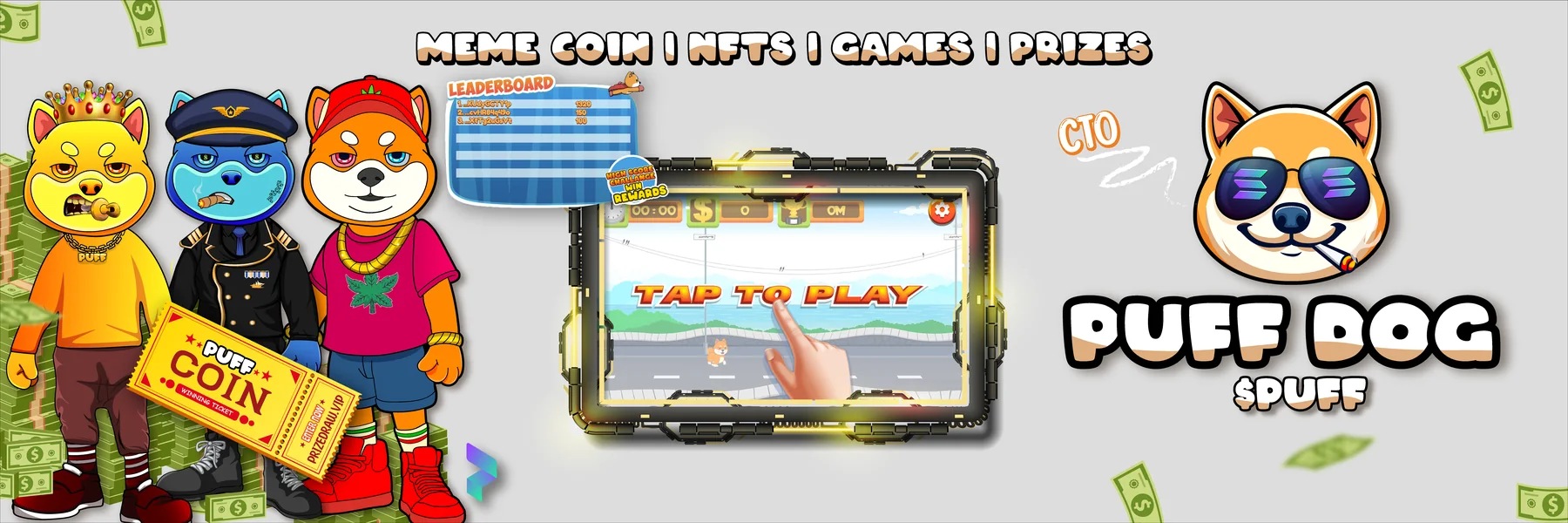 Puff Dog universe: meme coin, NFTs, games, prizes