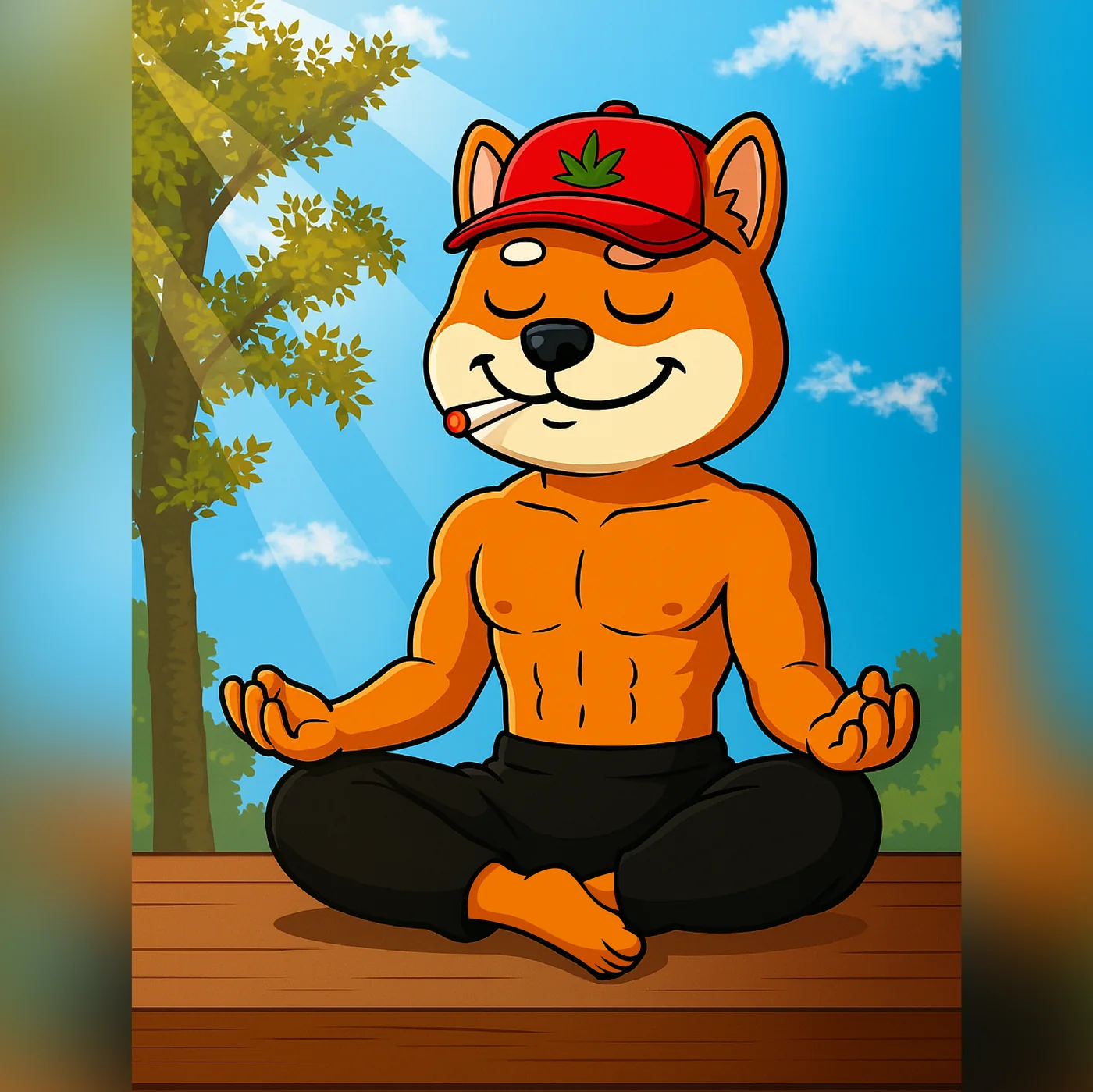 Puff Dog meditating